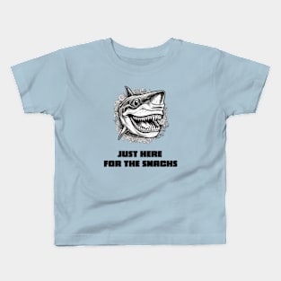 Shark Just Here For The Snacks Kids T-Shirt